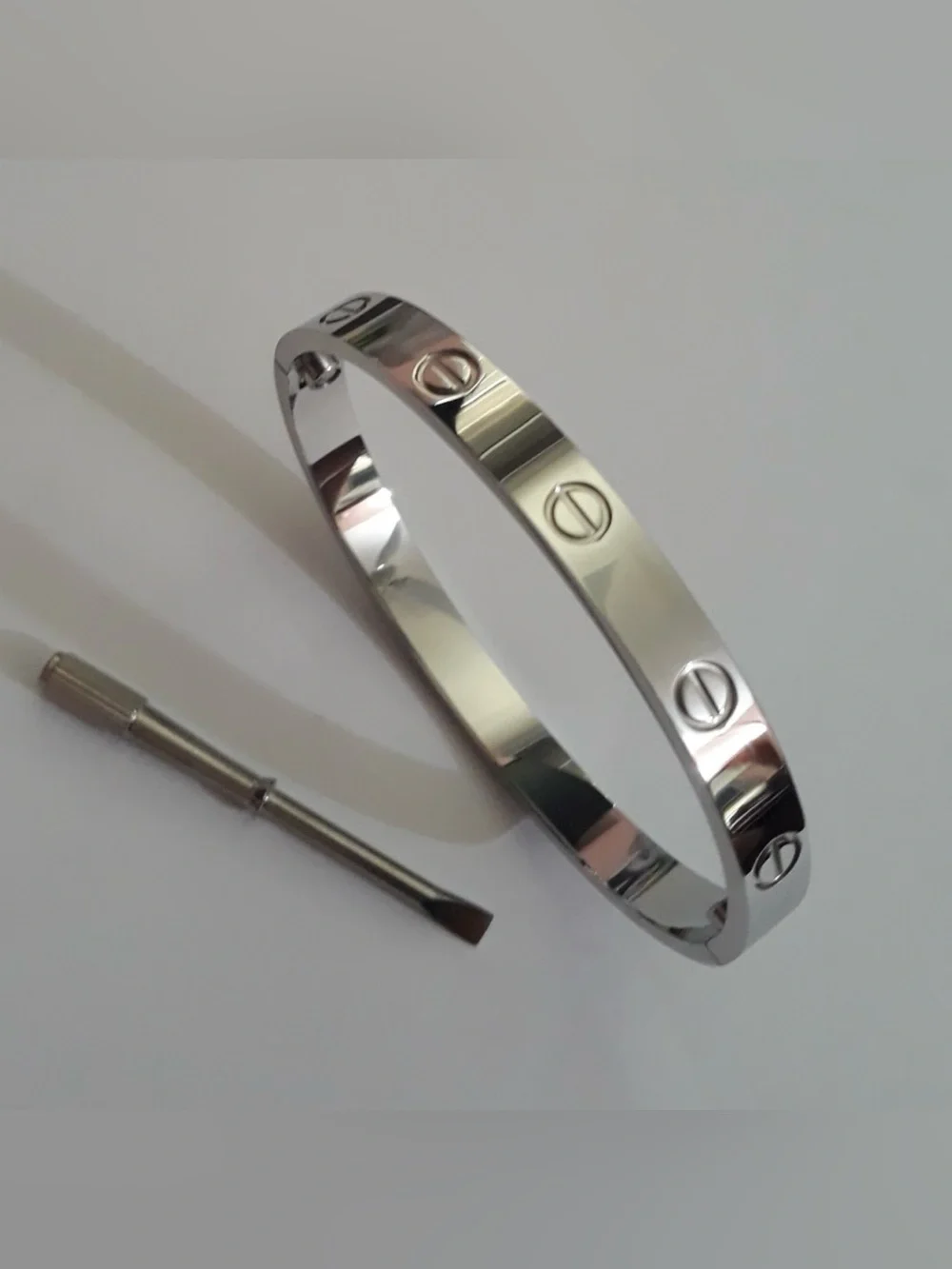 Generic Silver Screw Cuff Bangle Bracelet with Screwdriver